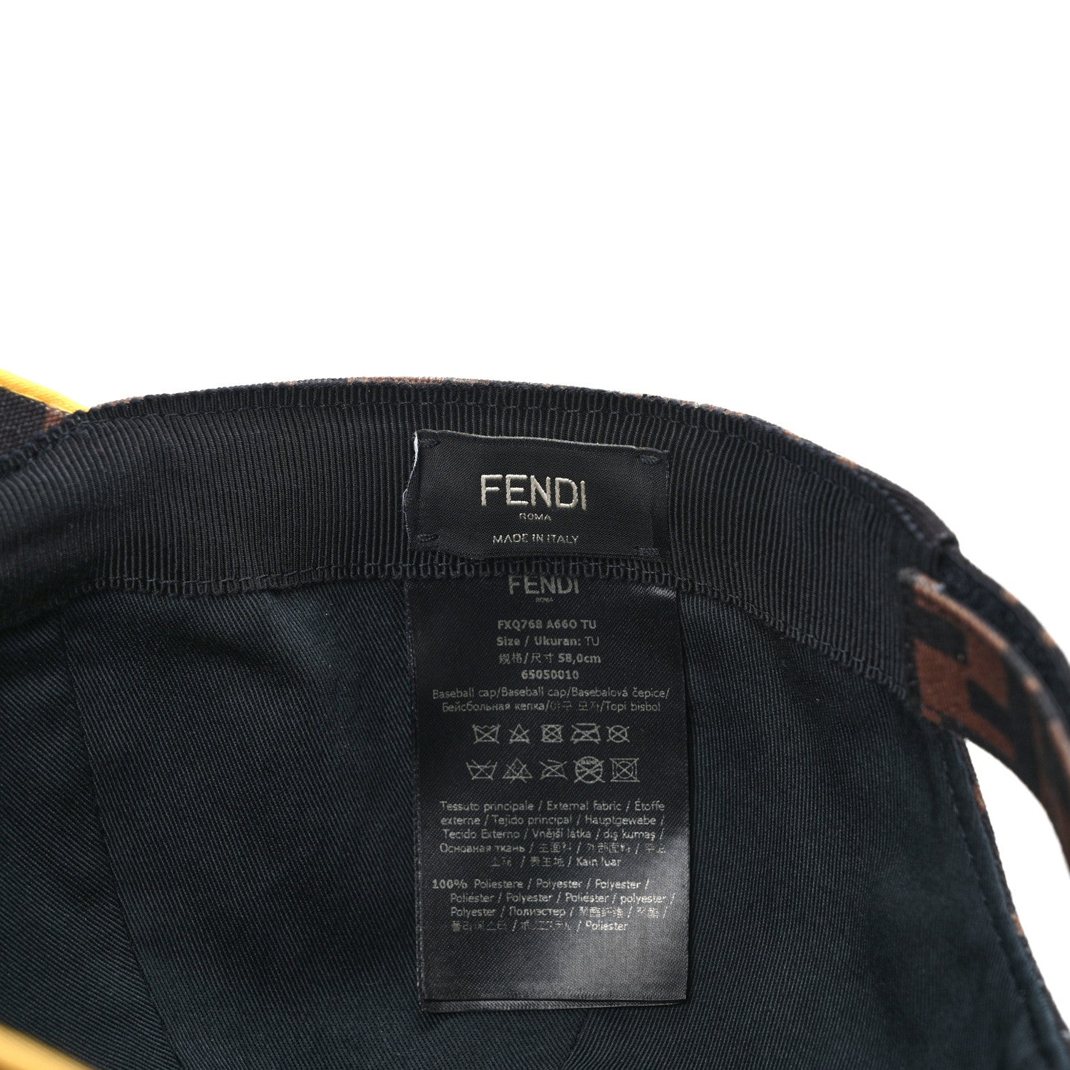 Fendi Canvas FF Reloaded Baseball Hat Tobacco Yellow 8 of 8