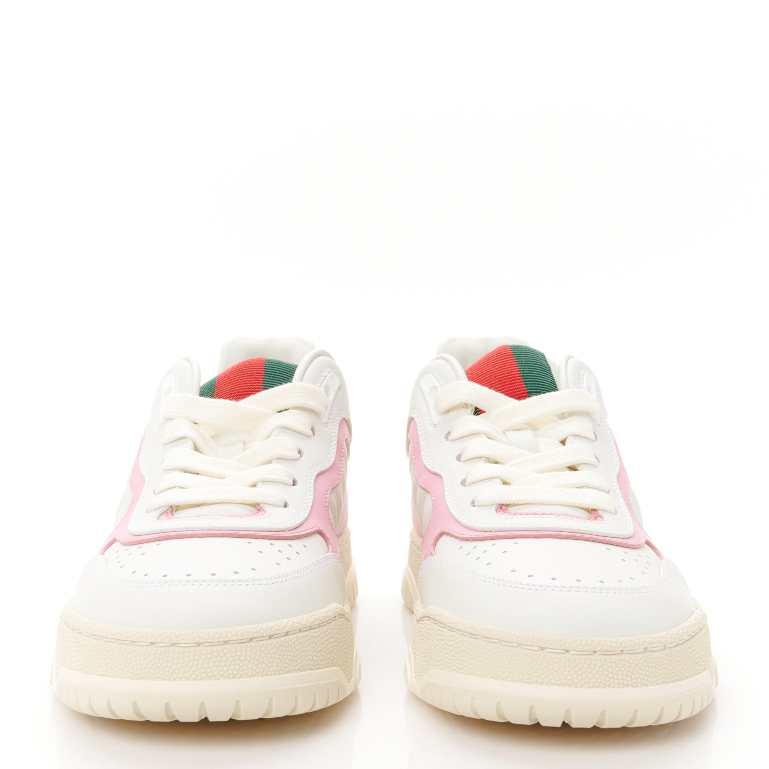 Gucci Calfskin Womens Re-Web Sneakers 38 White Pink 2 of 11
