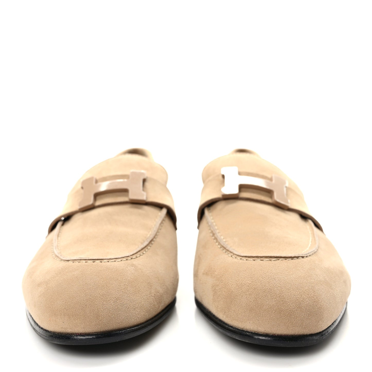 Suede Goatskin Paris Loafers 39.5 Beige Argile