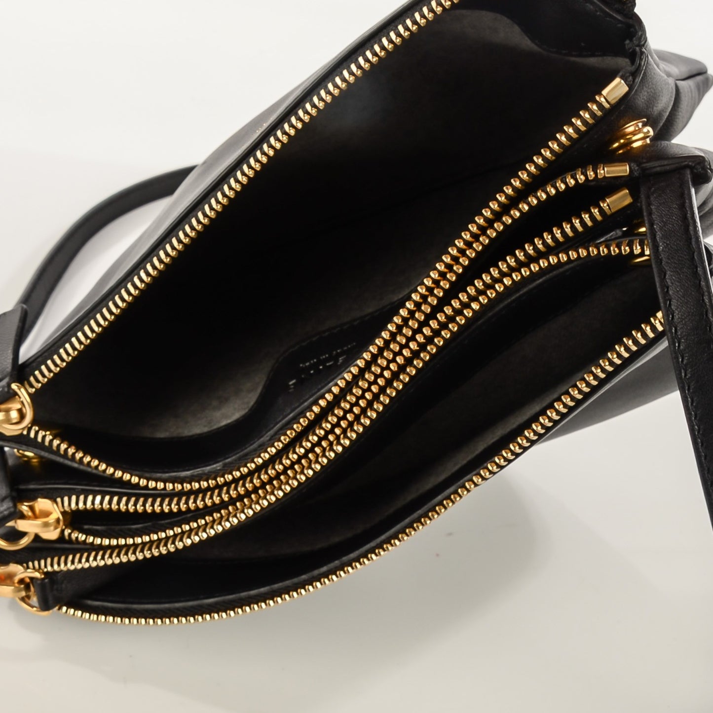 Lambskin Small Trio Crossbody Bag Black