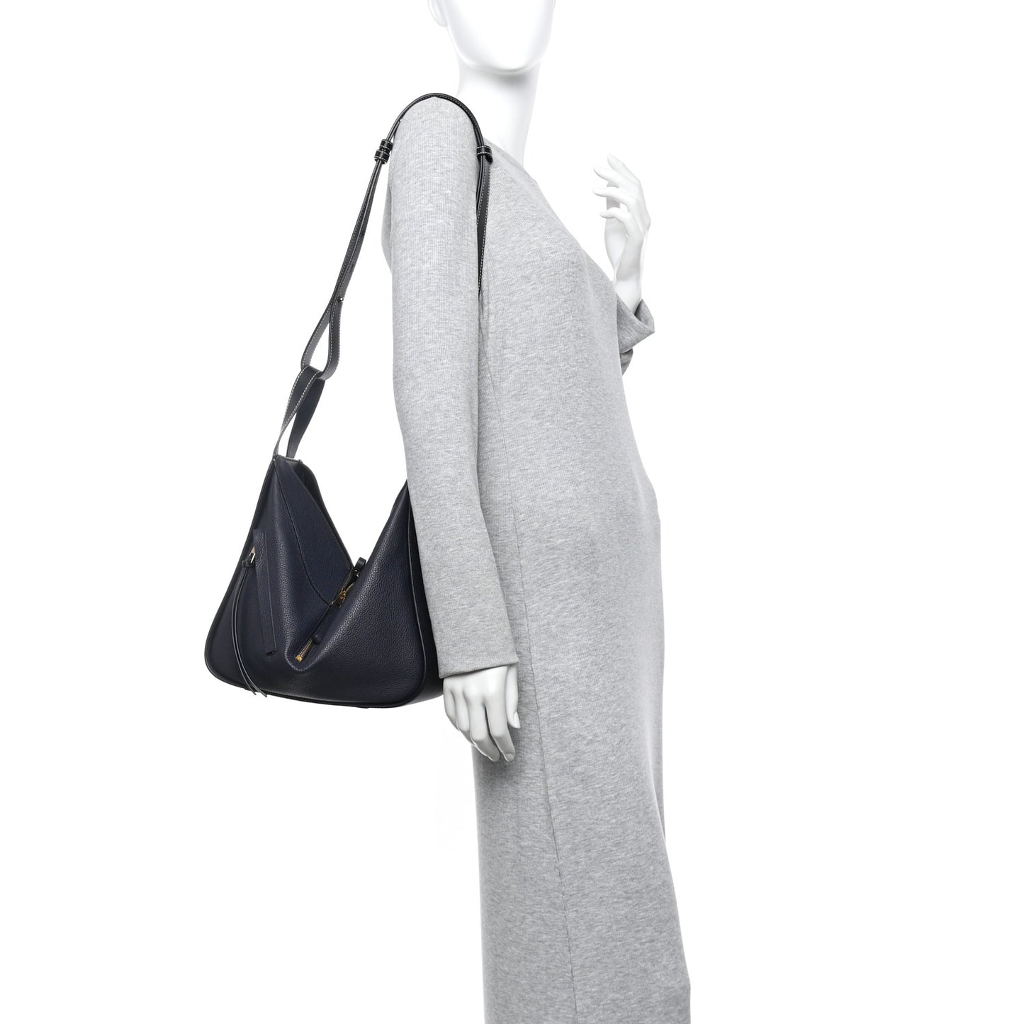 Calfskin Small Hammock Shoulder Bag Midnight Blue Black