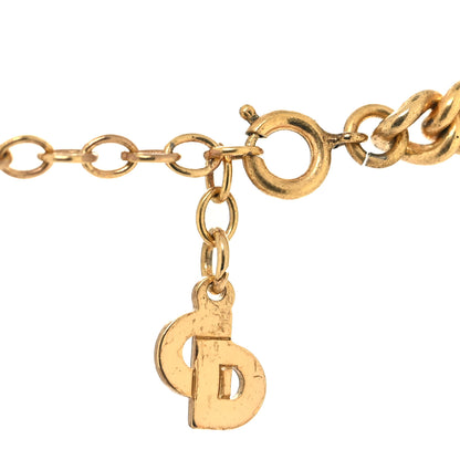 Christian Dior Crystal Interlocking Necklace Gold 4 of 6