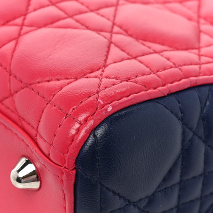 Christian Dior Lambskin Cannage Large Tri-Color Lady Dior Pink Blue Yellow 12 of 25