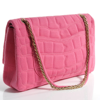 Chanel Jersey Crocodile Croco Reissue Medium Flap Pink 3 of 7