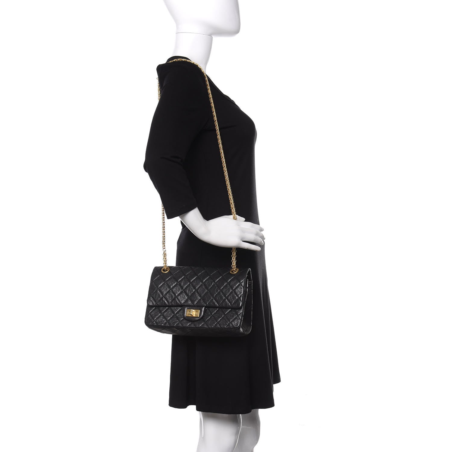 Chanel Aged Calfskin Quilted 2.55 Reissue 225 Flap Black 2 of 12