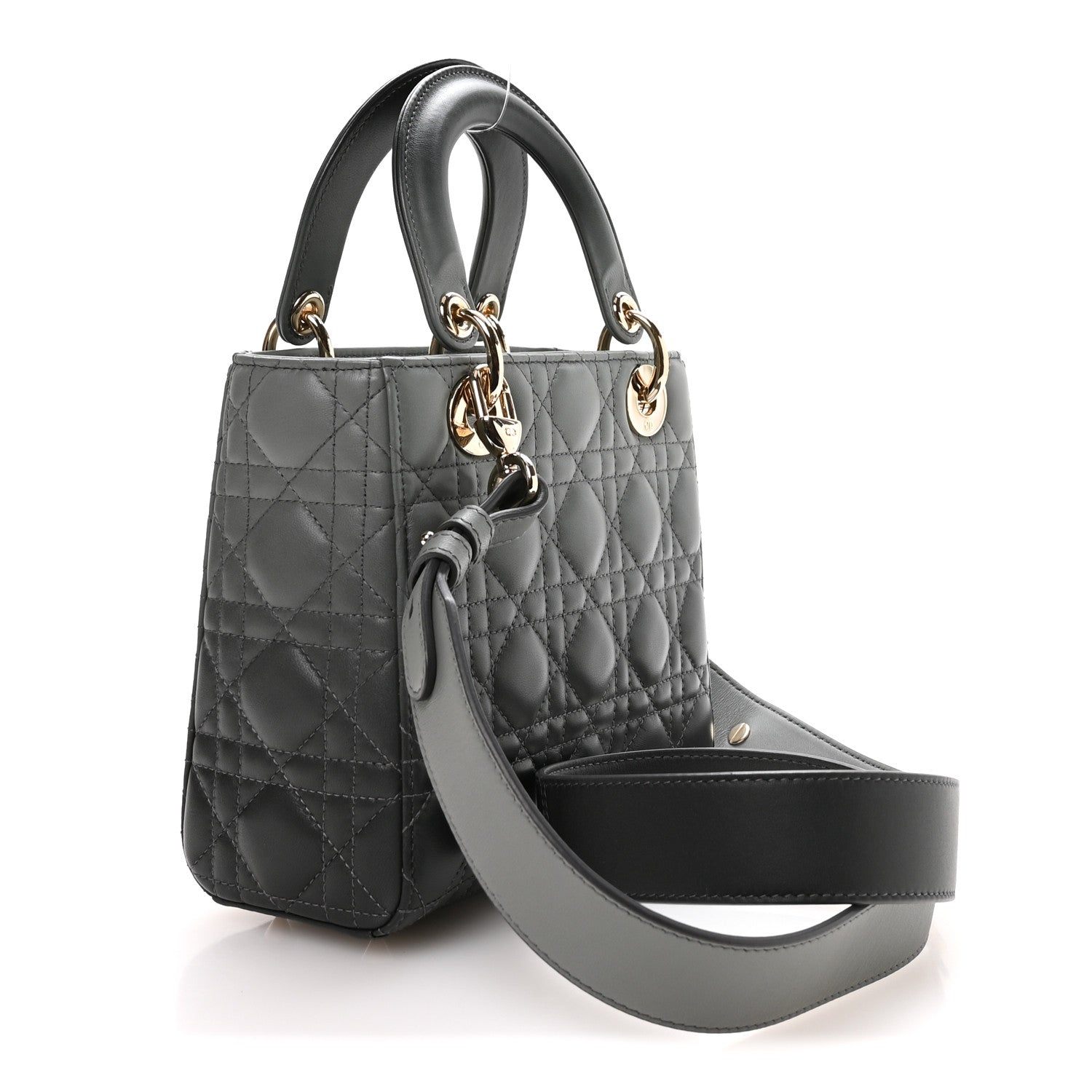 Christian Dior Lambskin Cannage Gradient Small My ABCDior Lady Dior Grey 3 of 10