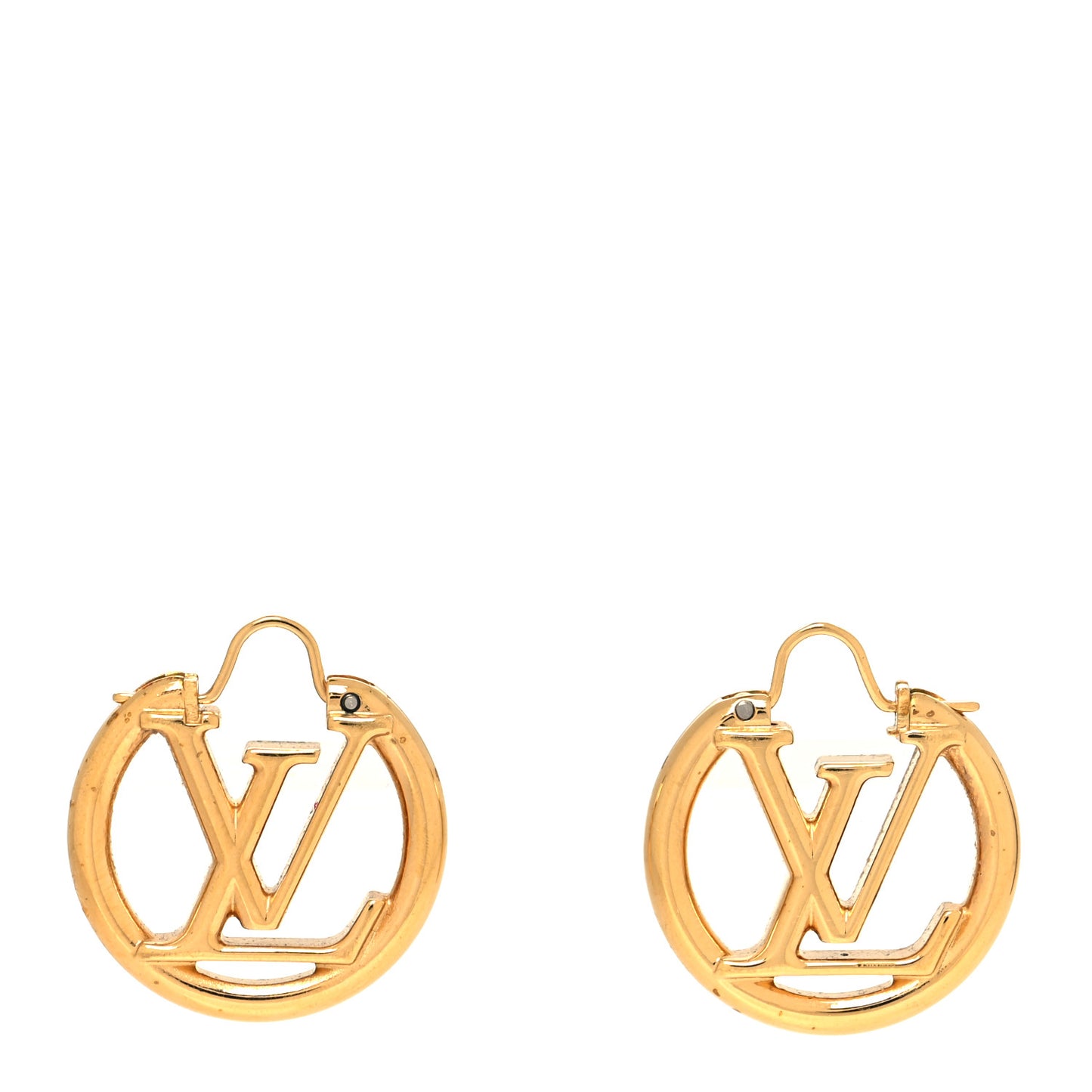 Metal Small Louise Hoop Earrings Gold