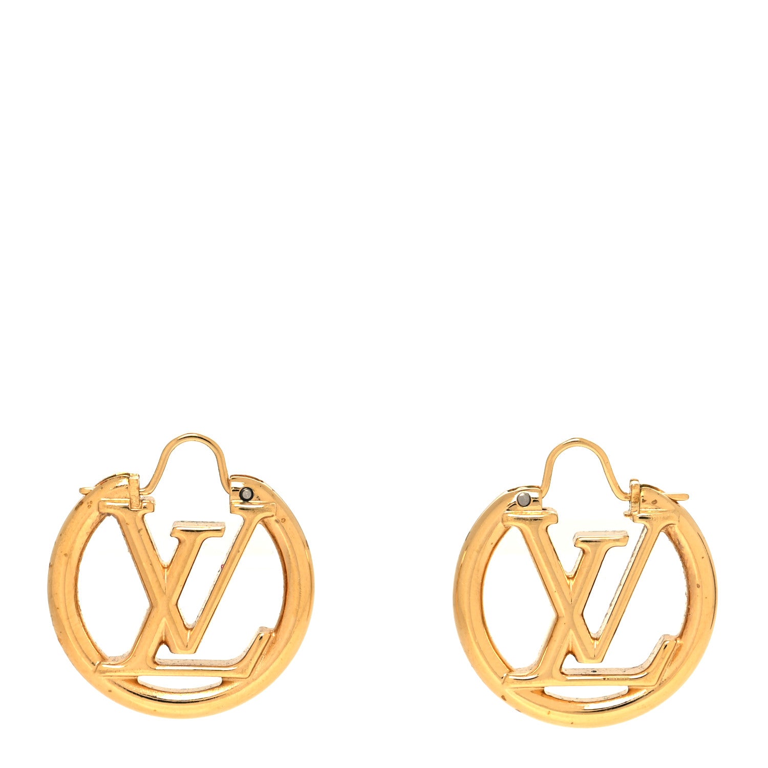 Louis Vuitton Metal Small Louise Hoop Earrings Gold 1 of 4