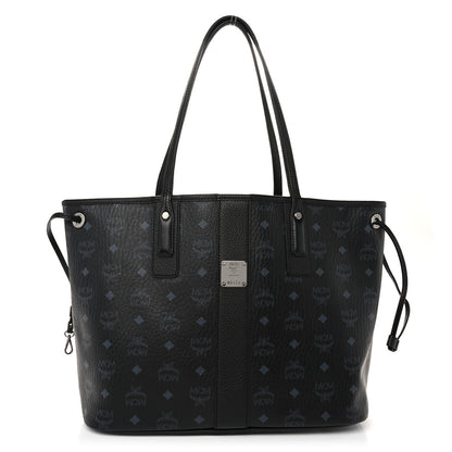 MCM Grained Calfskin Visetos Medium Liz Reversible Shopper Tote Black 1 of 14