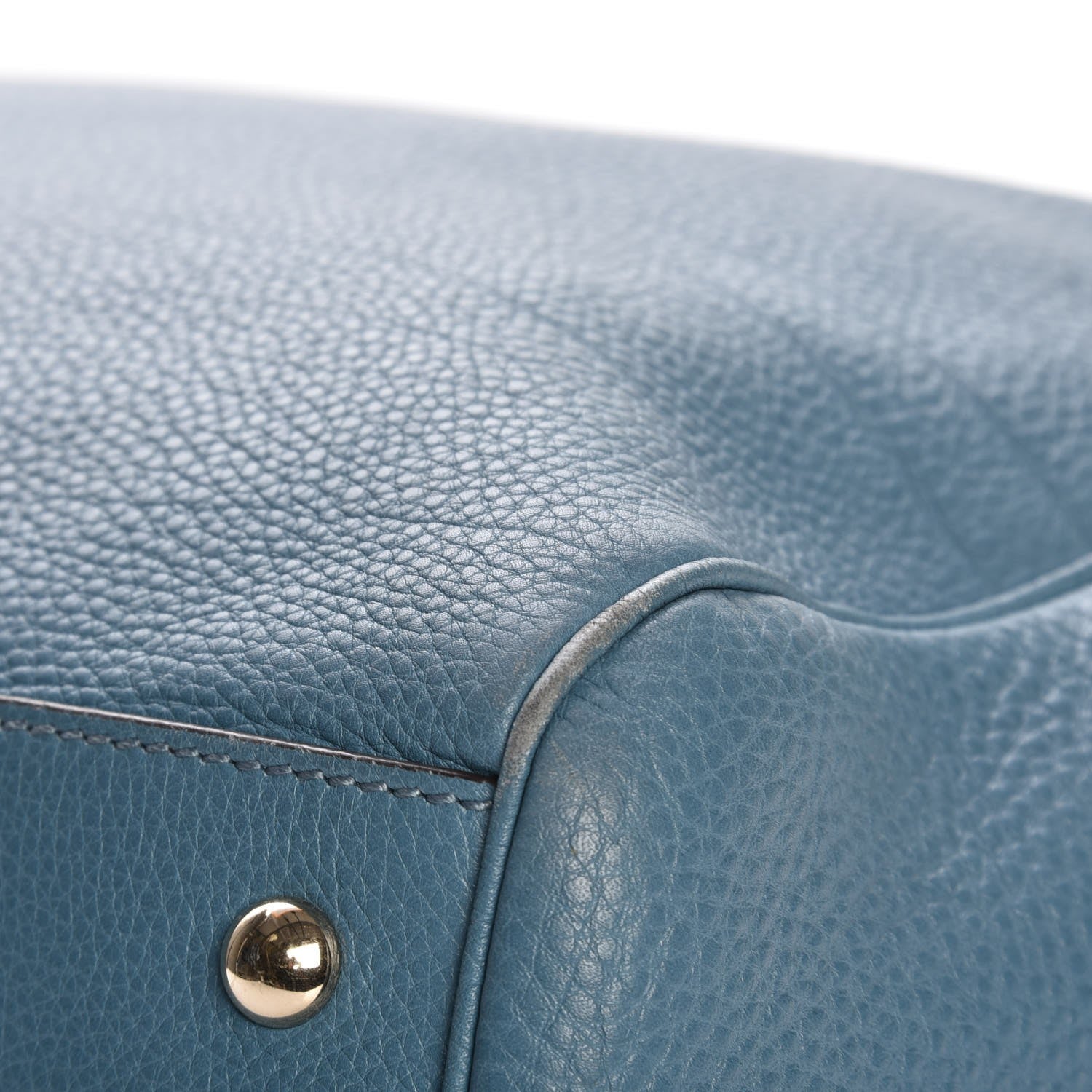 Gucci Pebbled Calfskin Large Bamboo Shopper Tote Light Blue 12 of 12