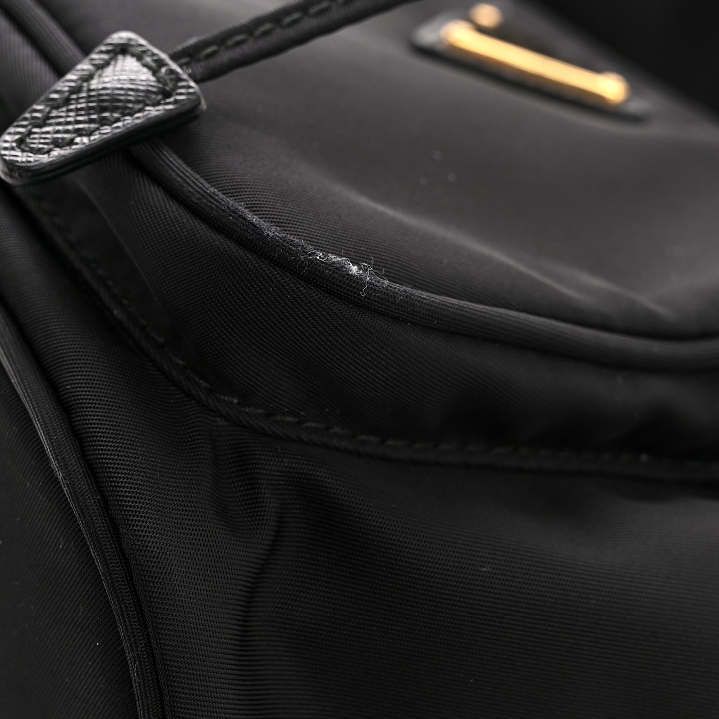 Saffiano Tessuto Nylon Mini Bucket Crossbody Bag Black