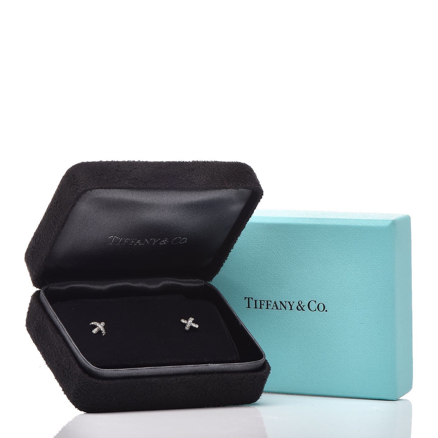 Platinum Diamond Cross Stitch X Stud Earrings