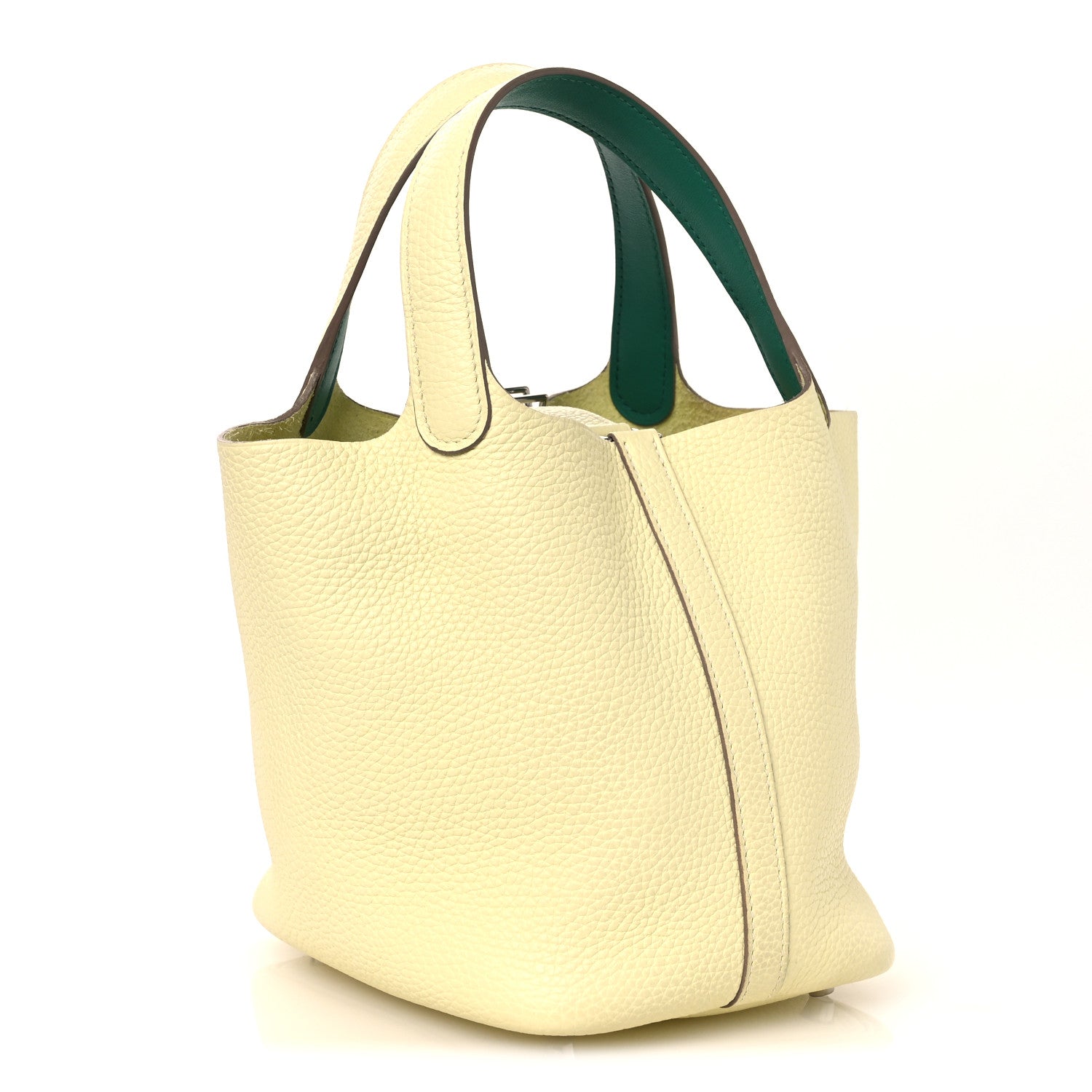 Hermes Taurillon Clemence Swift Eclat Picotin Lock 18 PM Jaune Milton Vert Vertigo 3 of 11