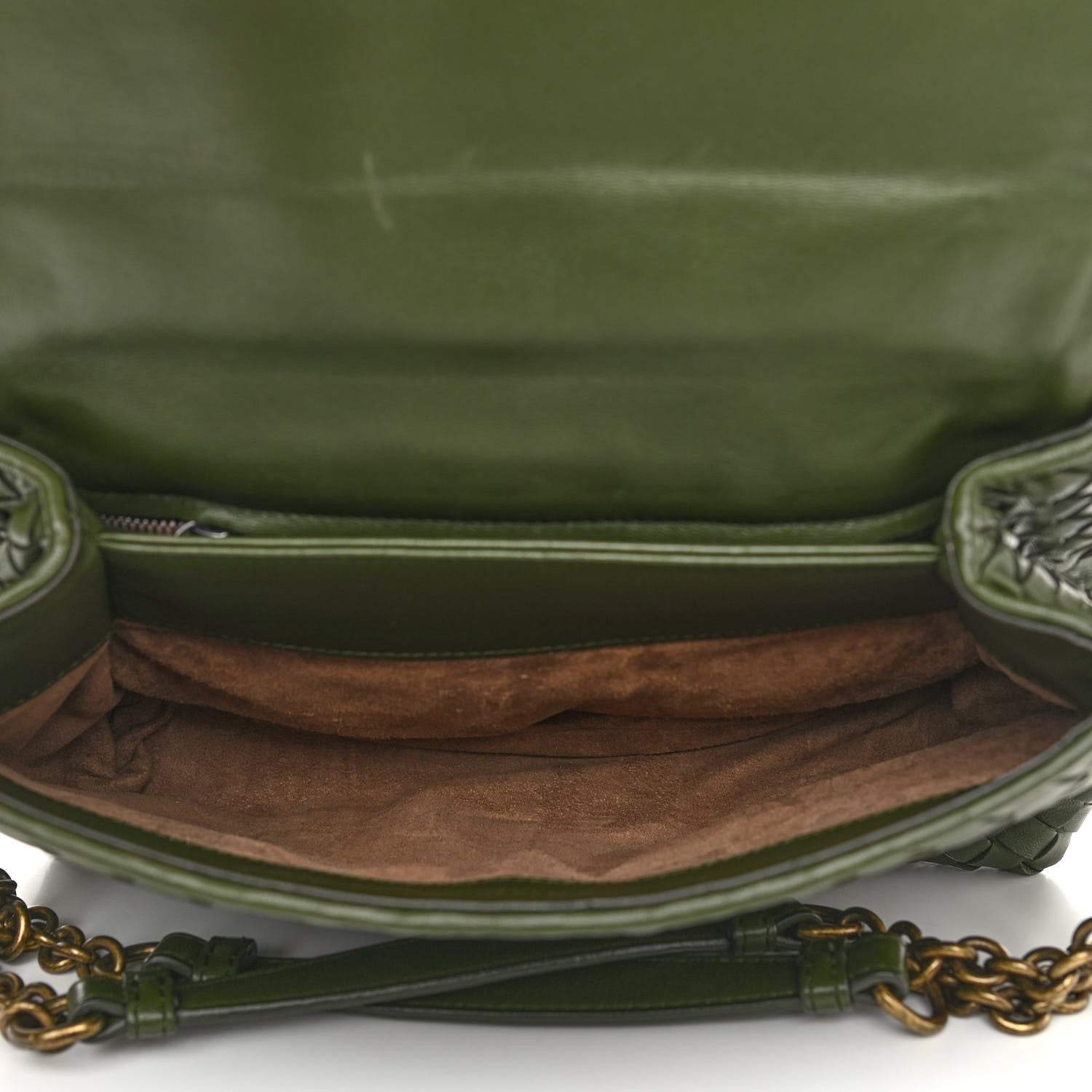 Bottega Veneta Nappa Intrecciato Baby Olimpia Shoulder Bag Moss 6 of 13