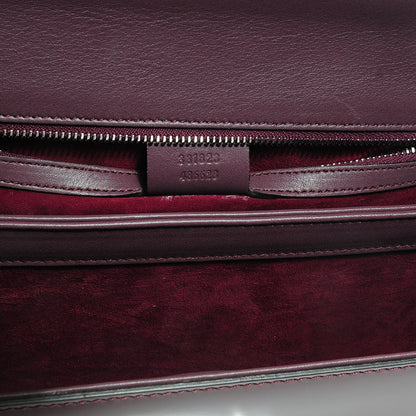 Gucci Regent Calfskin Small Lady Lock Briefcase Clutch Red Orchid 6 of 9