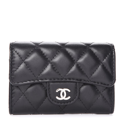 Chanel Lambskin Quilted Flap Card Holder Black 1 of 9