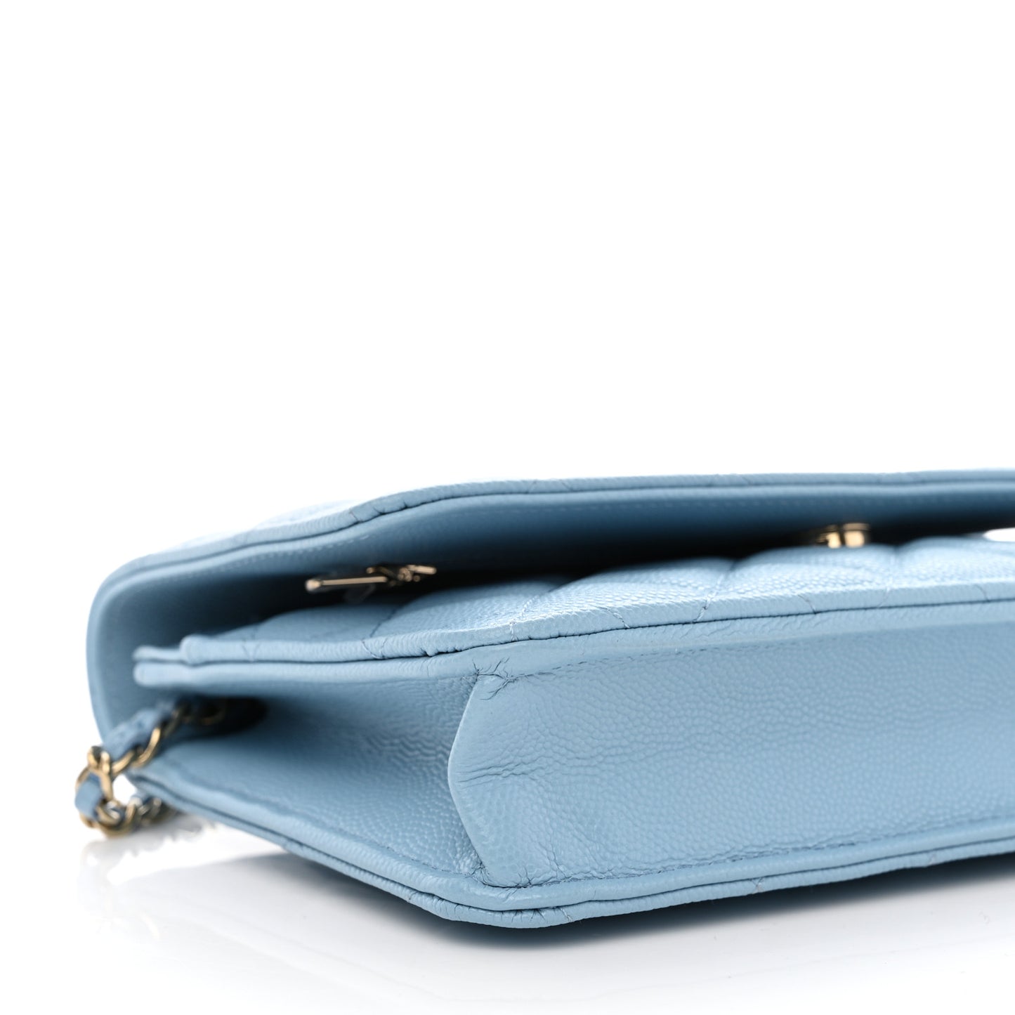 Caviar Quilted Wallet On Chain WOC Blue