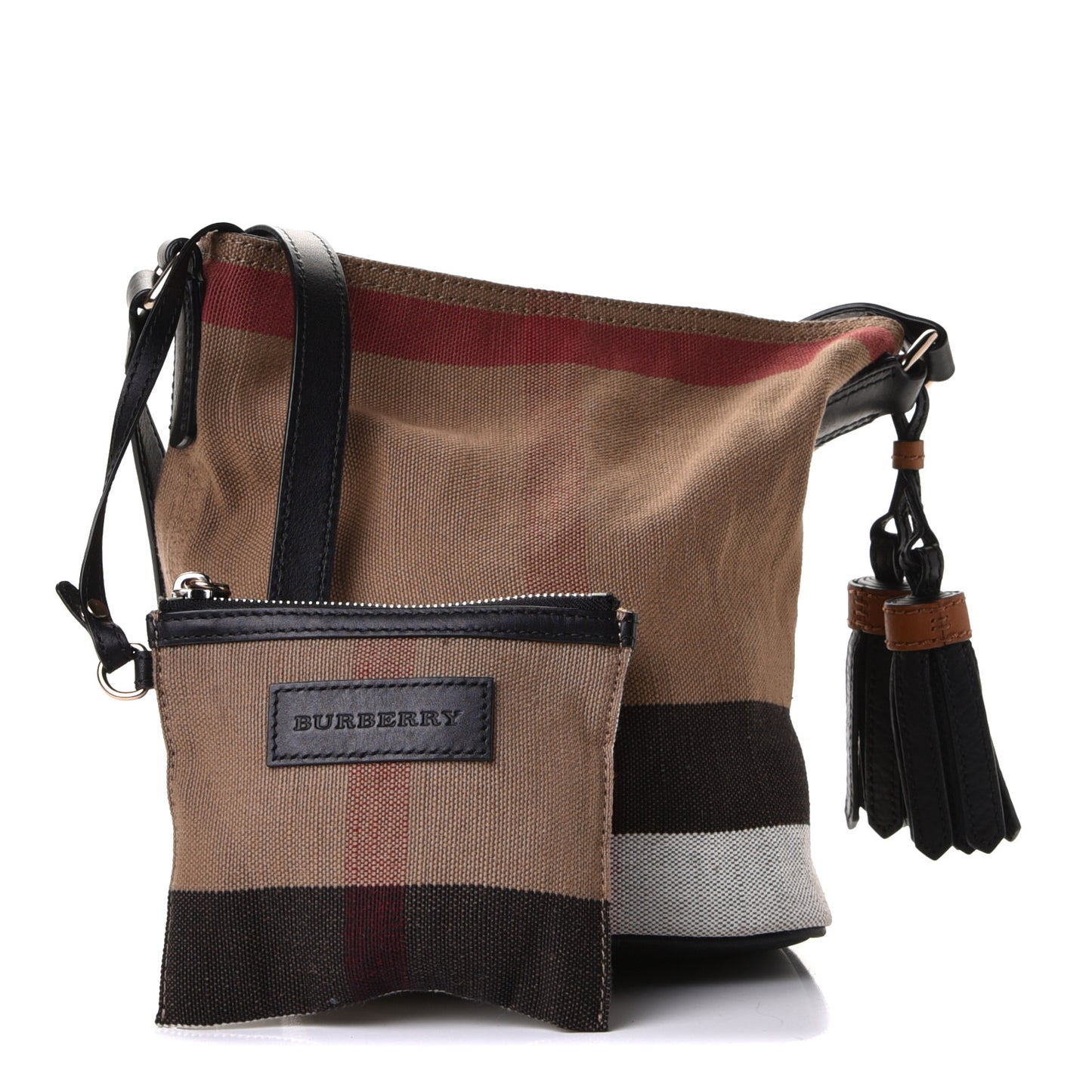 Canvas Mega Check Mini Ashby Tassel Crossbody Black