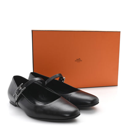Hermes Goatskin Jane Ballet Flats 36.5 Black 10 of 10