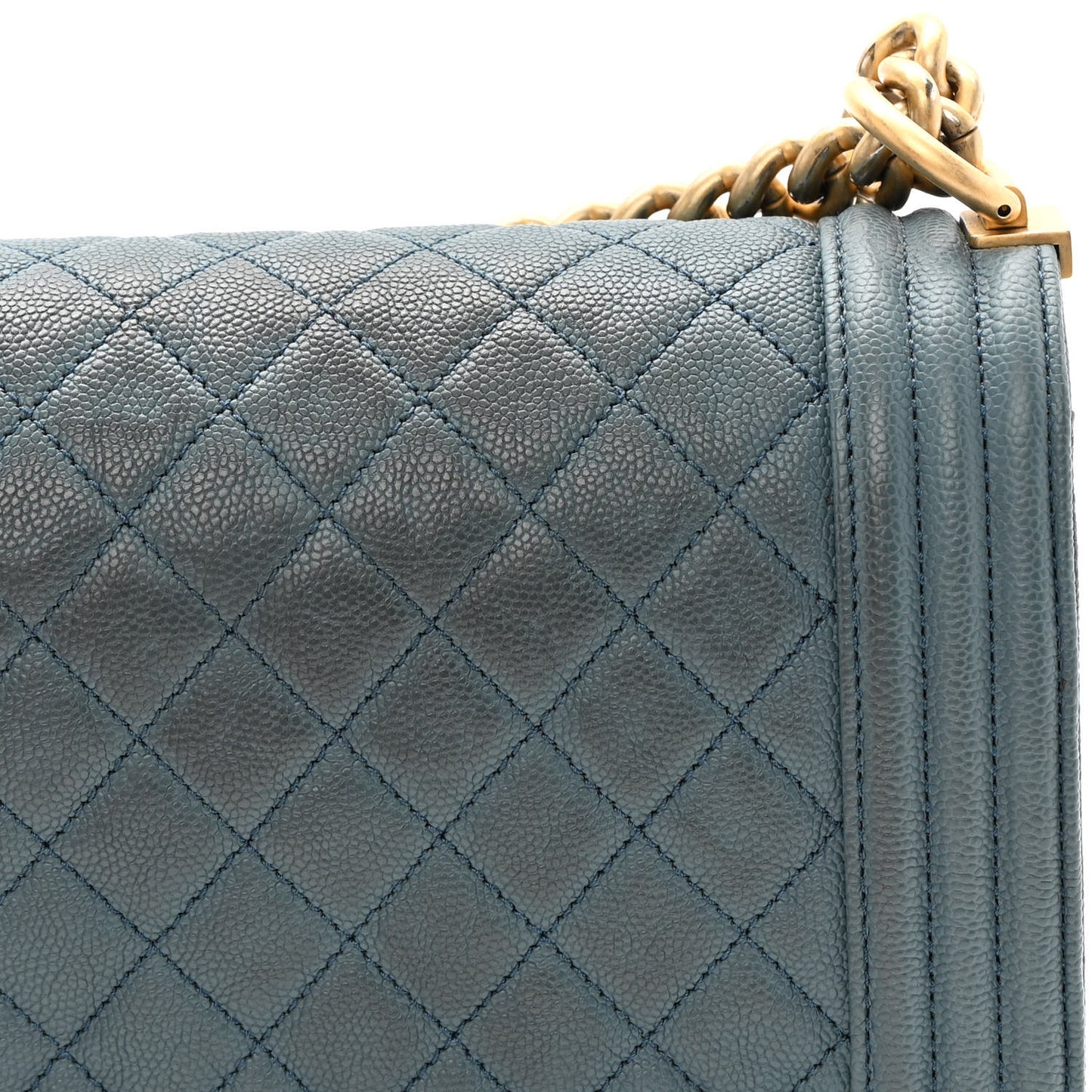 Caviar Quilted Medium Boy Flap Blue