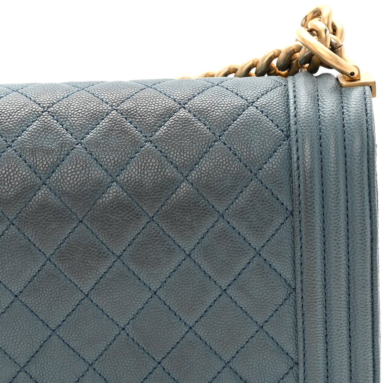 Chanel Caviar Quilted Medium Boy Flap Blue 15 of 17