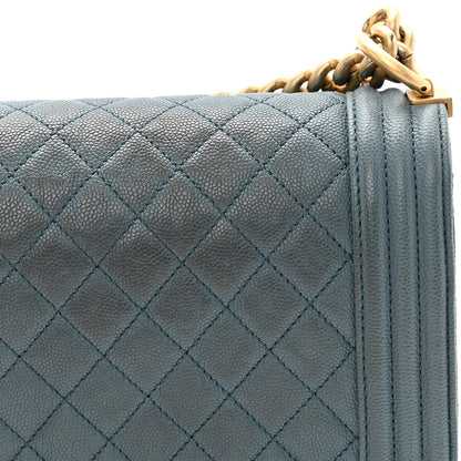 Chanel Caviar Quilted Medium Boy Flap Blue 15 of 17