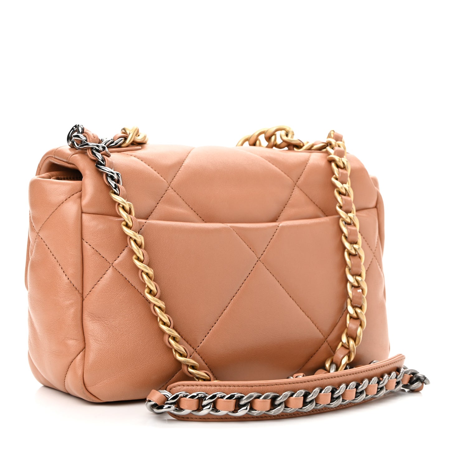 Lambskin Quilted Medium Chanel 19 Flap Brown
