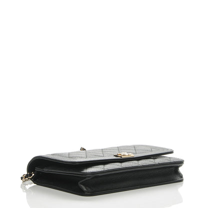 Chanel Caviar Quilted Boy Wallet On Chain WOC Black 4 of 8