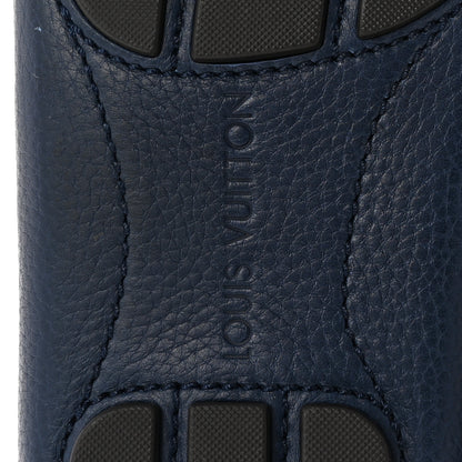 Louis Vuitton Grained Calfskin Mens Monte Carlo Car Shoe Moccasin Loafers 11 Blue 8 of 10