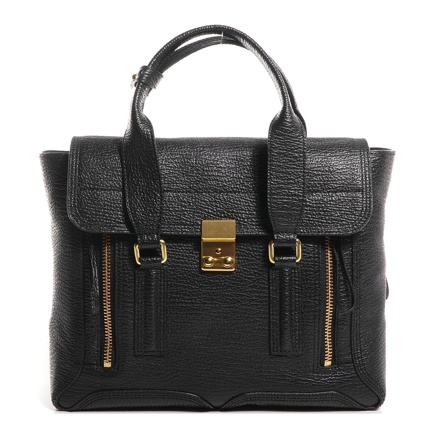 3.1 Leather Medium Pashli Satchel Black