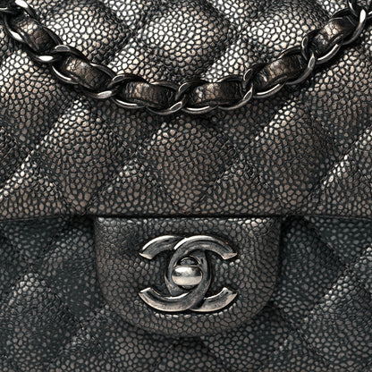 Chanel Metallic Caviar Quilted Mini Rectangular Flap Dark Grey 7 of 10