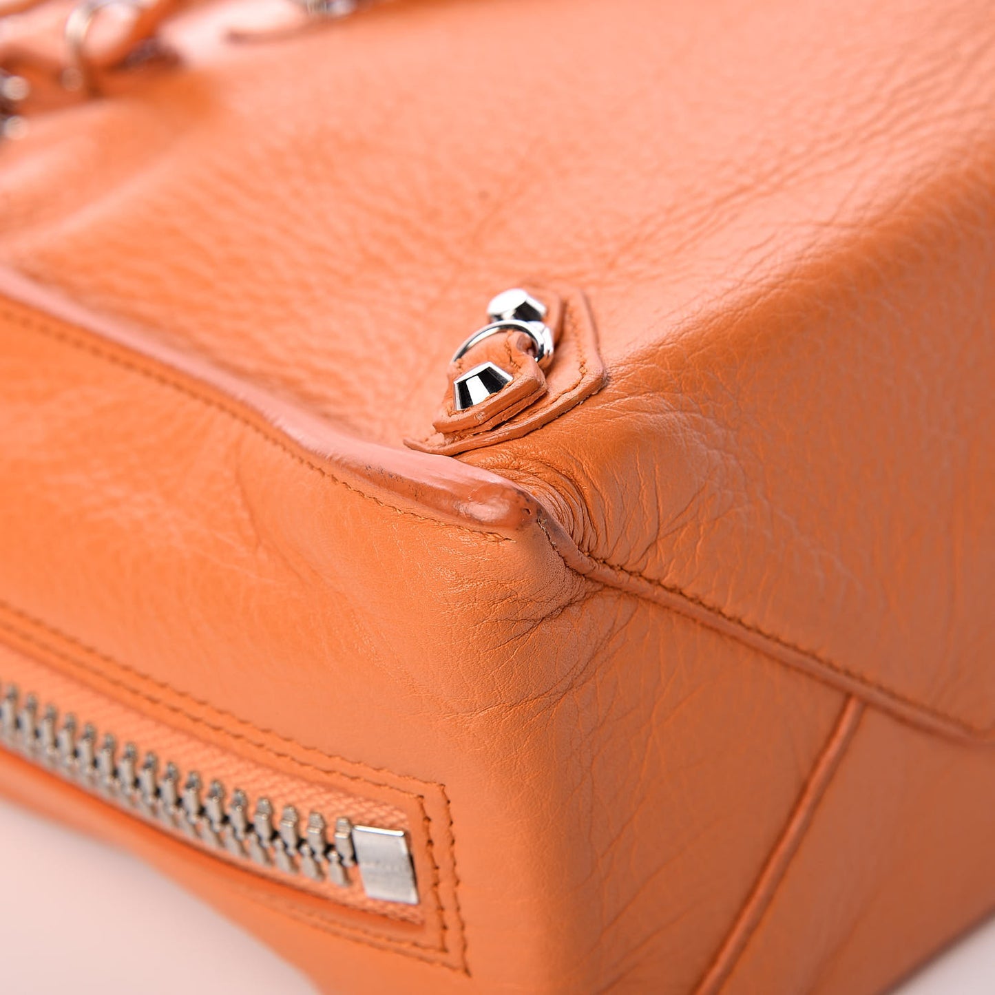 Calfskin Papier Mini A4 Zip Around Tote Orange