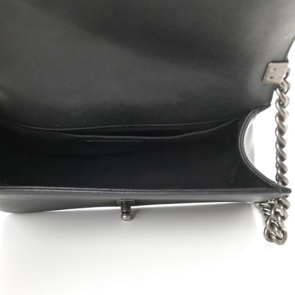 Chanel Caviar Chevron Quilted Medium Boy Flap Black 5 of 12