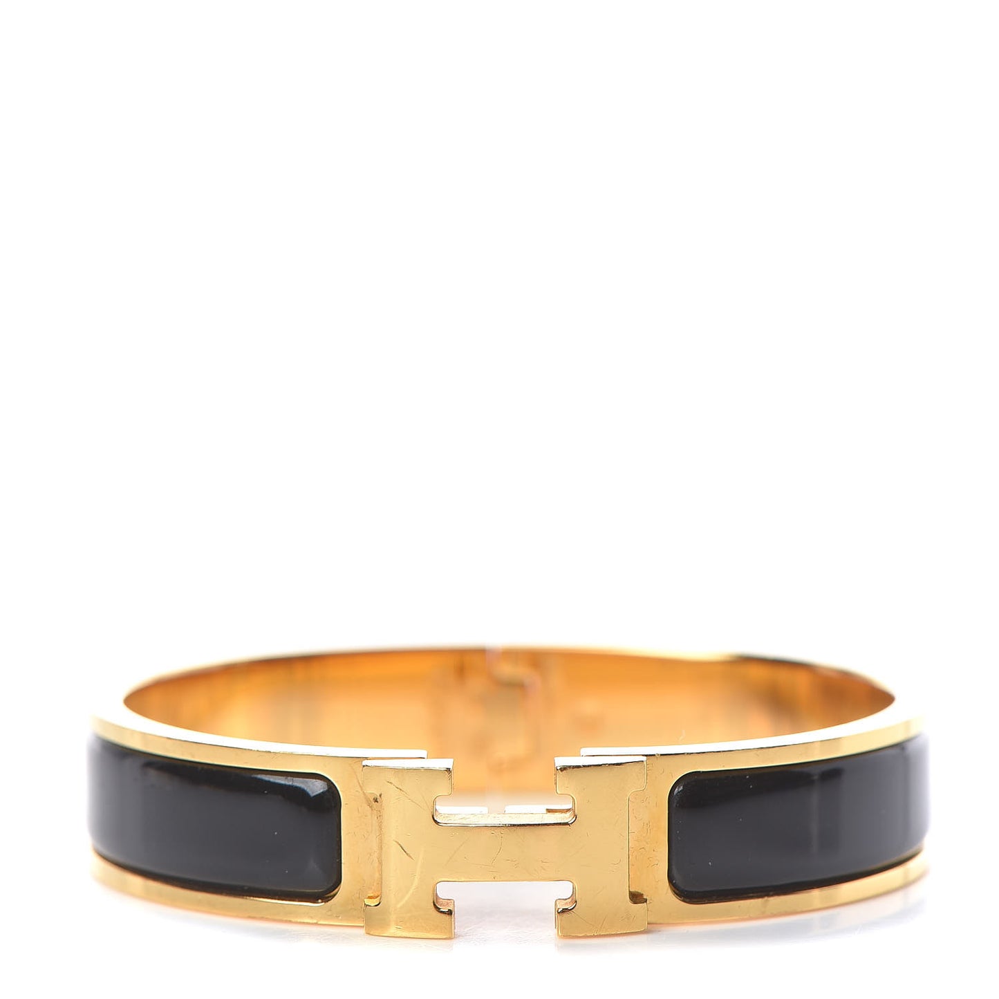 Enamel Narrow Clic Clac H Bracelet PM Black