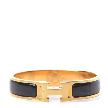 Hermes Enamel Narrow Clic Clac H Bracelet PM Black 1 of 6
