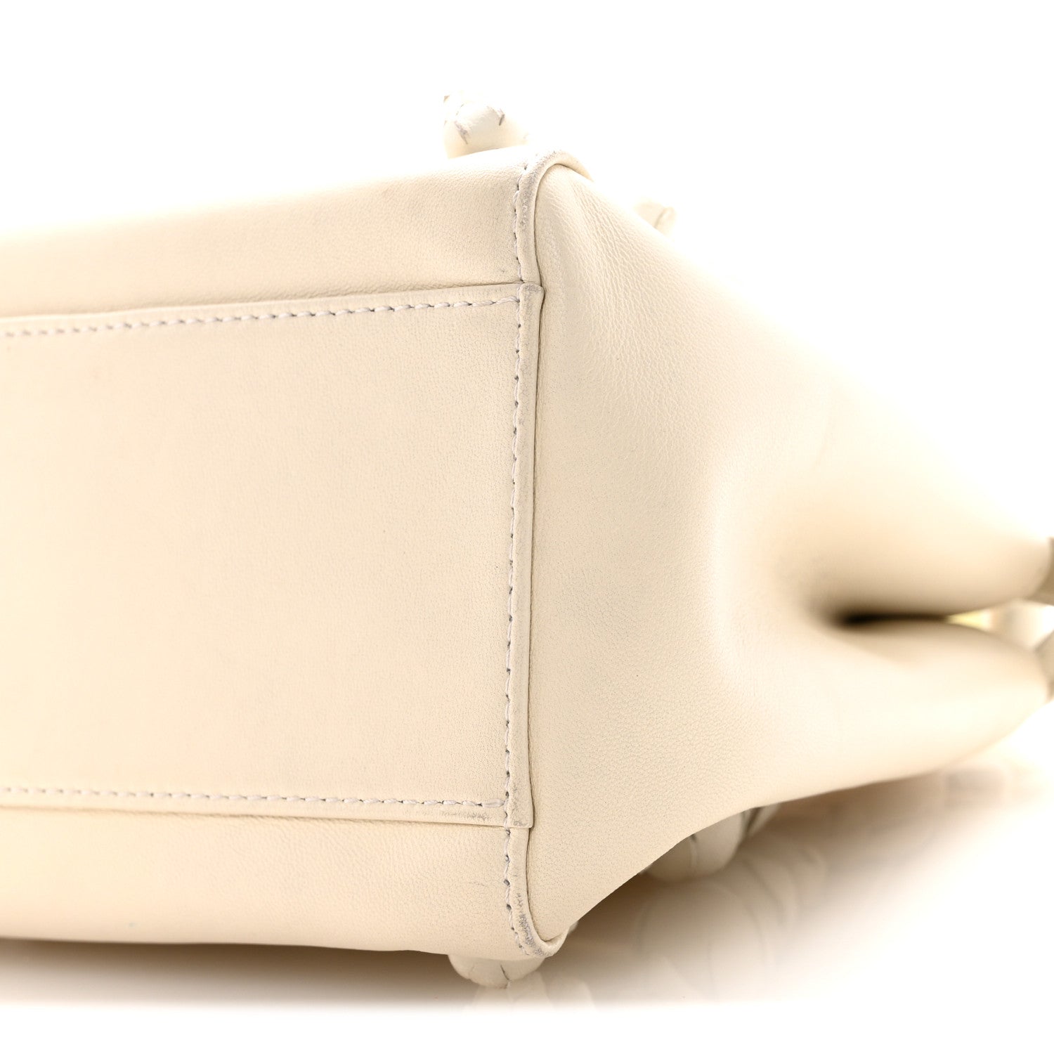 Fendi Nappa Rosebud Mini Peekaboo Iconic Satchel Bianco 10 of 12