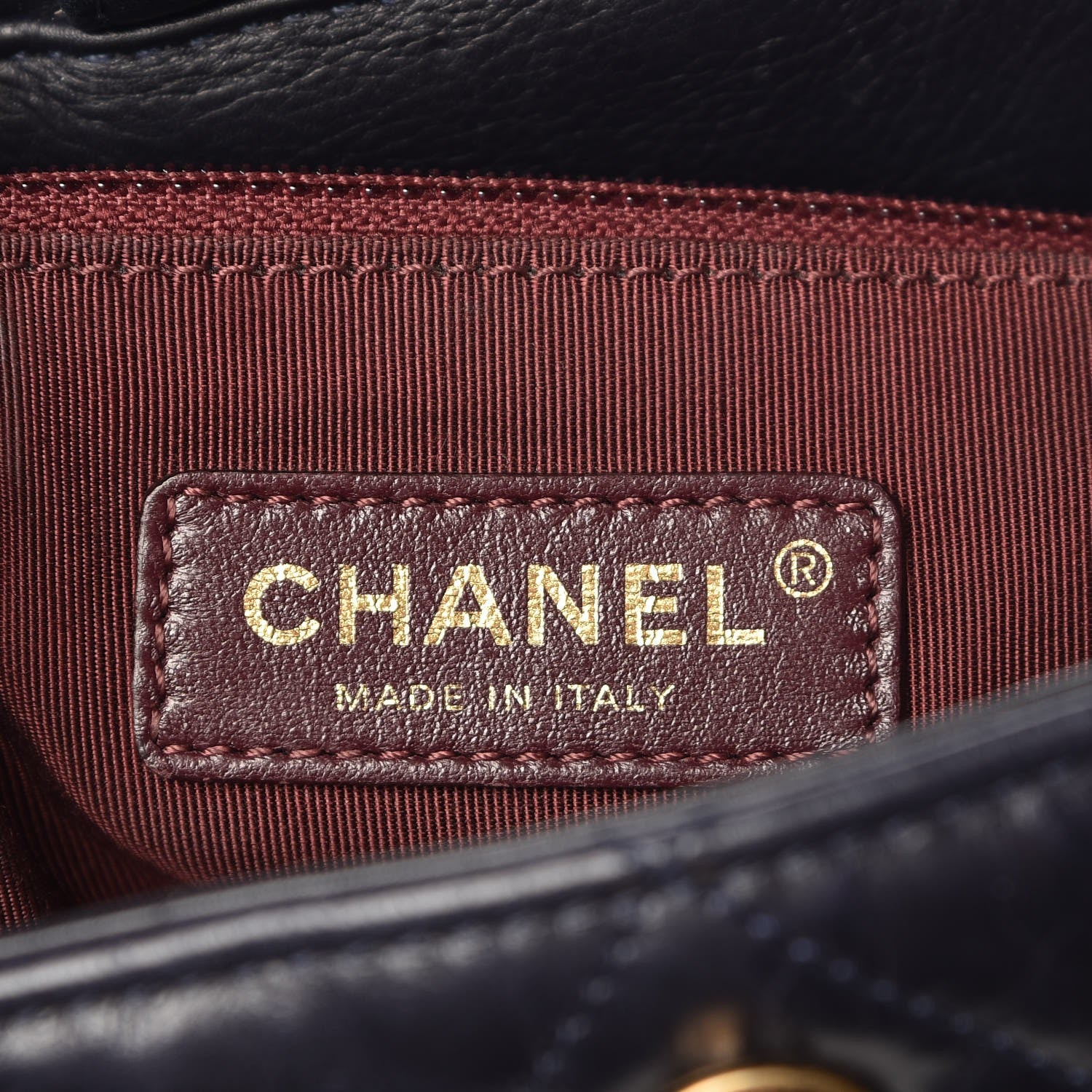 Chanel Calfskin Quilted Large Gold Bar Top Handle Tote Dark Navy Blue 7 of 9