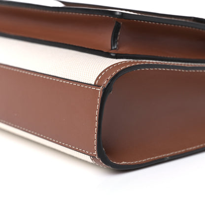 Burberry Canvas Smooth Calfskin Two Tone Mini Pocket Bag Natural Malt Brown 8 of 13