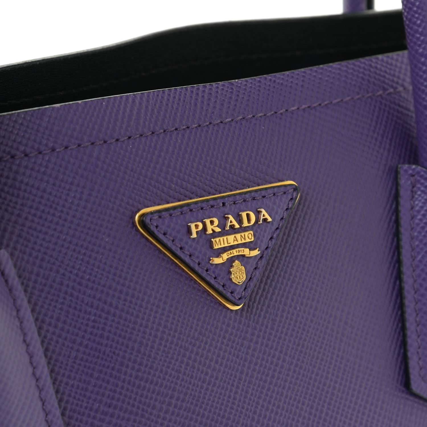 Prada Saffiano Cuir Medium Double Bag Viola Black 9 of 10
