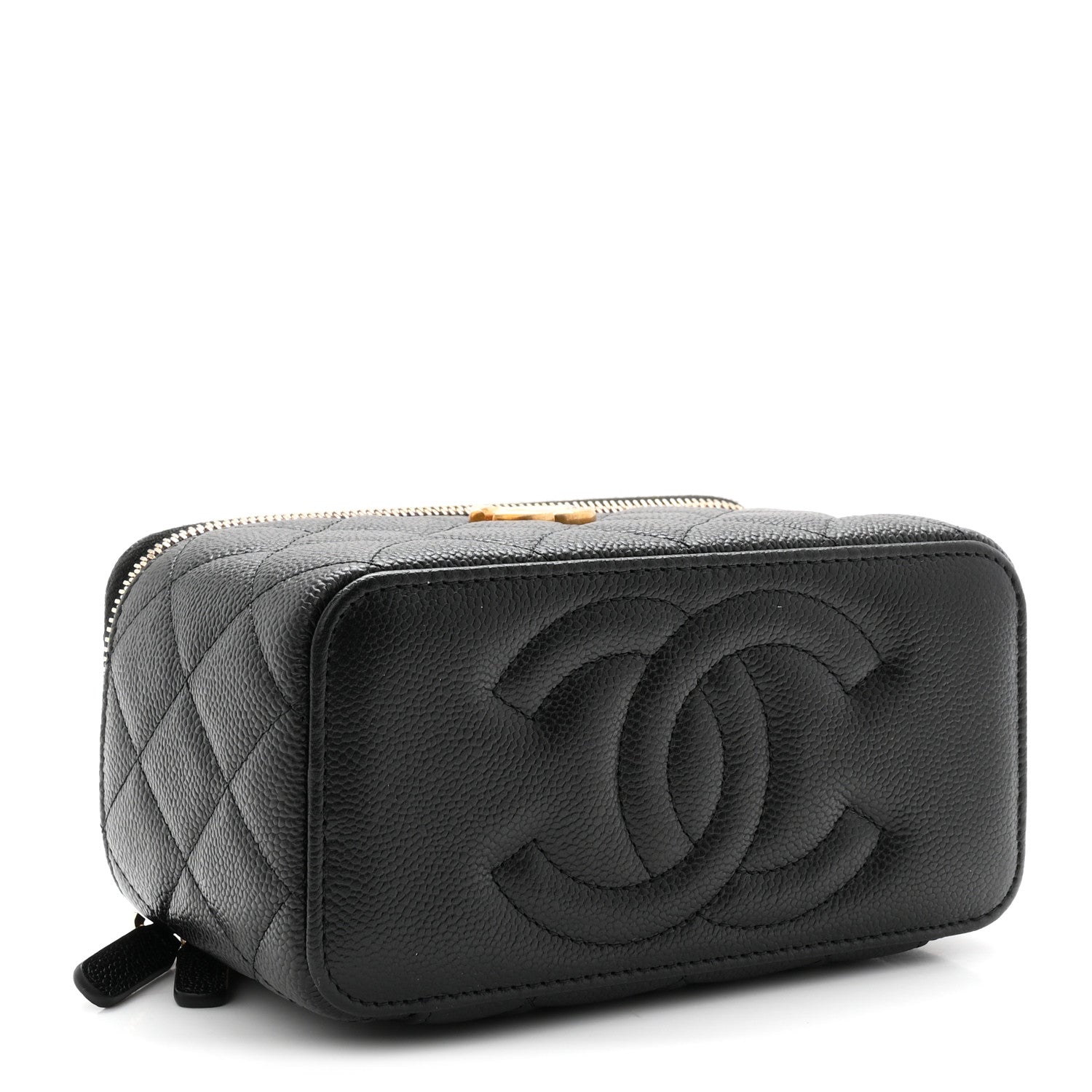 Chanel Caviar Quilted Sweetheart Vanity Case Black 4 of 11