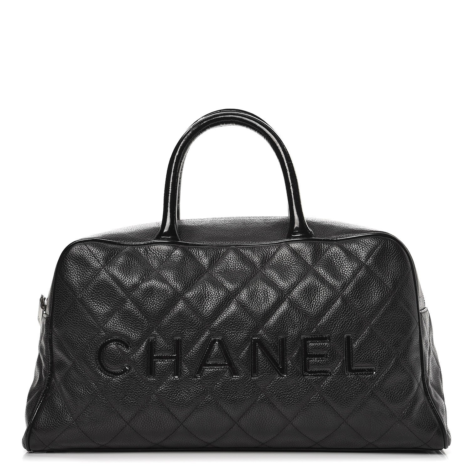 Chanel Caviar Patent Large Bowler Black 1 of 10