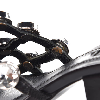 Alexander Wang Calfskin Crystal Embellished Amelia Cut Out Sandals 35 Black 11 of 11