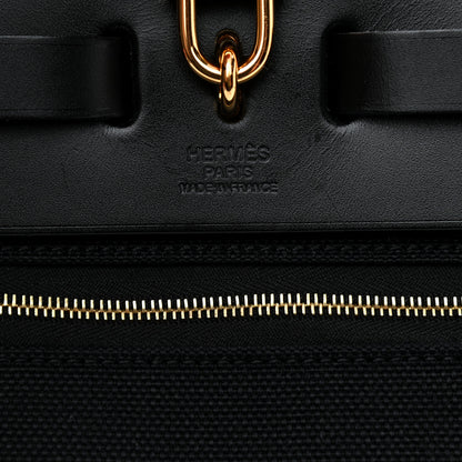 Hermes Military Toile Vache Hunter Herbag Zip PM 31 Black 7 of 10