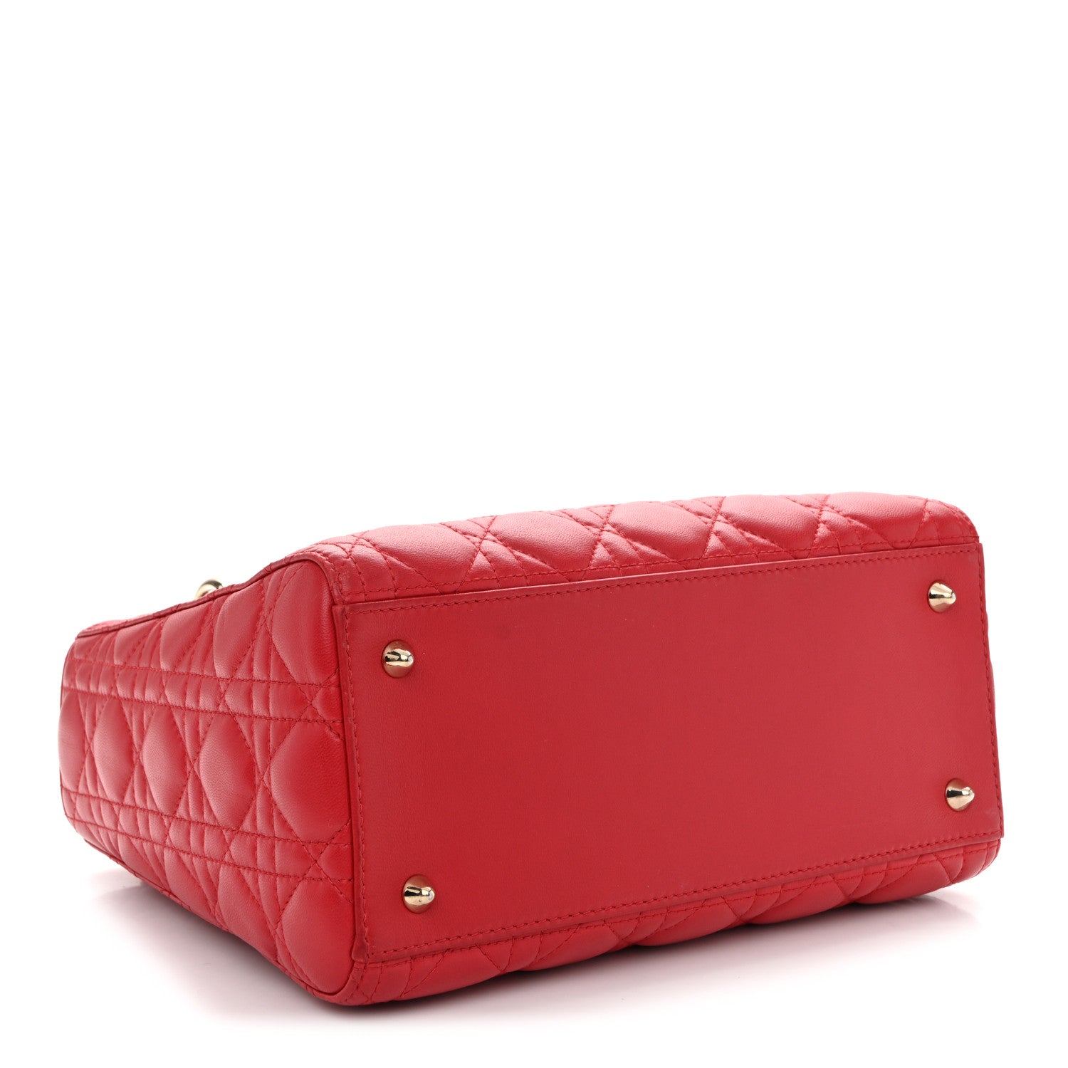 Christian Dior Lambskin Cannage Medium Lady Dior Red 4 of 11