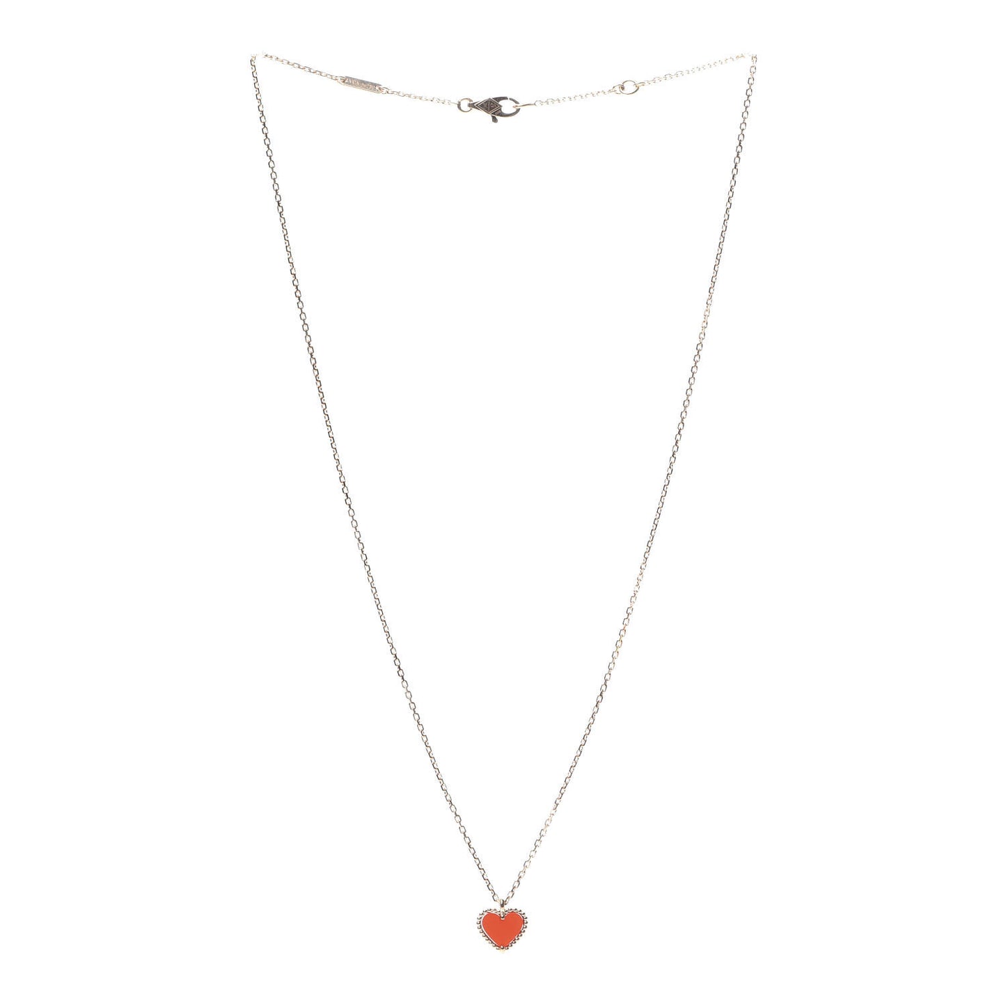 18K Rose Gold Carnelian Sweet Alhambra Heart Pendant Necklace