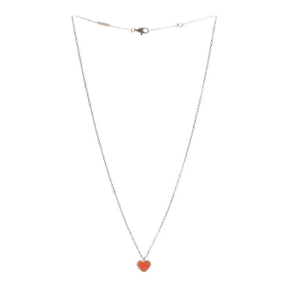 Van Cleef & Arpels 18K Rose Gold Carnelian Sweet Alhambra Heart Pendant Necklace 3 of 8