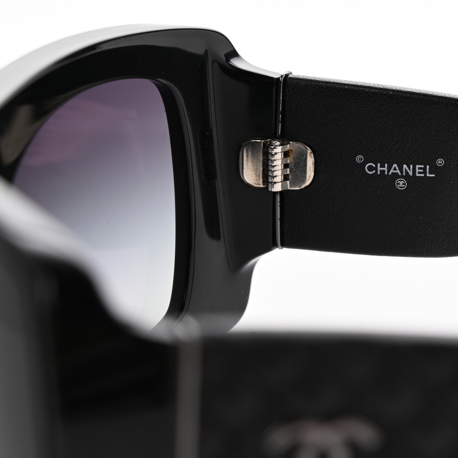 Chanel Lambskin Shield Quilted Sunglasses 71267 Black 5 of 7