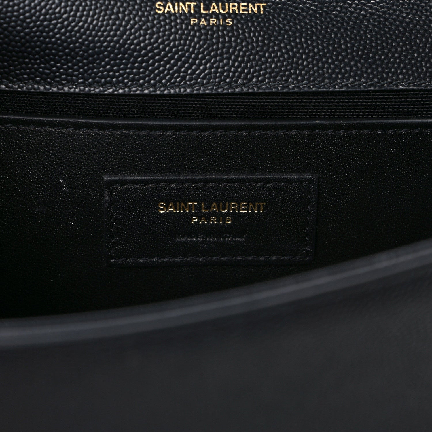 Saint Laurent Grain De Poudre Monogram Cassandre Clutch Black 6 of 10