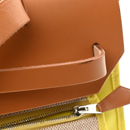 Hermes Military Toile Vache Hunter Herbag Zip 31 PM Lime 13 of 14