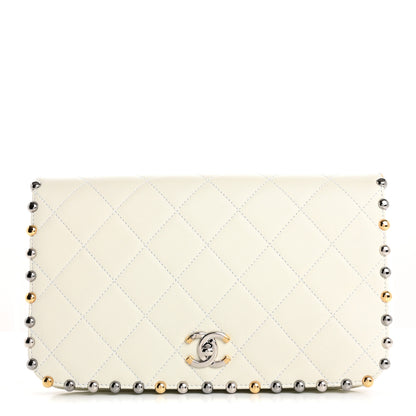 Chanel Lambskin Quilted Bubble Clutch White 1 of 7